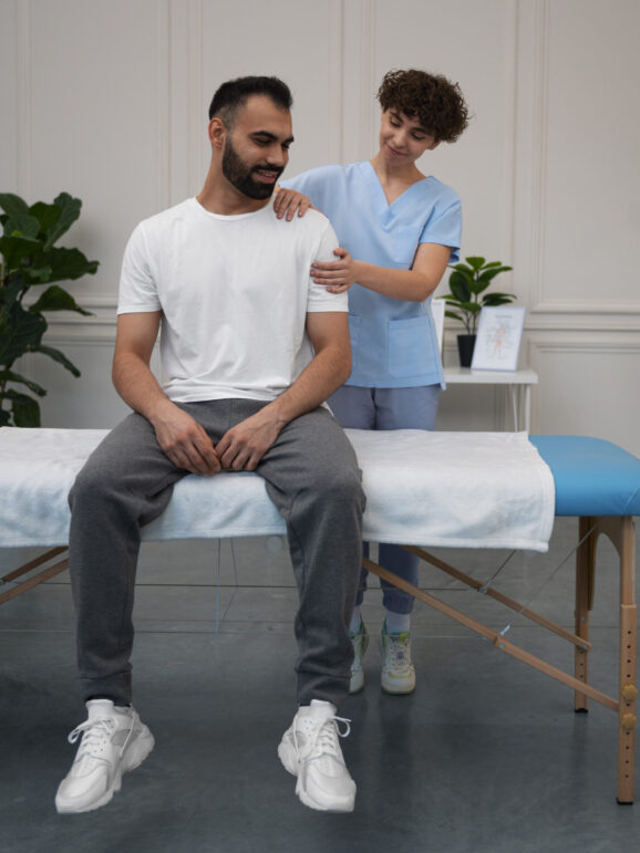 man-visit-rehabilitation-center
